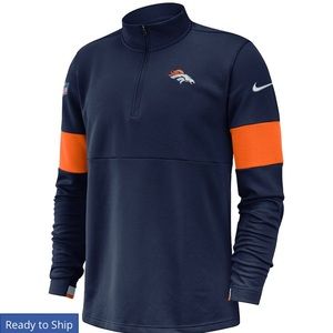Nike Denver Broncos Navy pullover/halfzip Sz XL